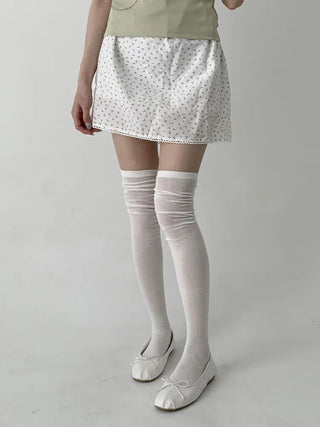 See-through Elastic Over-the-Knee Socks Pleated Warmer Long Socks