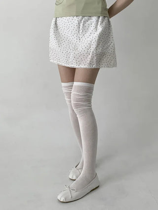 See-through Elastic Over-the-Knee Socks Pleated Warmer Long Socks