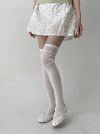 See-through Elastic Over-the-Knee Socks Pleated Warmer Long Socks