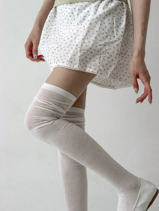 See-through Elastic Over-the-Knee Socks Pleated Warmer Long Socks
