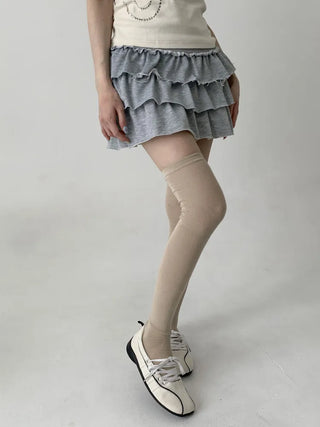 See-through Elastic Over-the-Knee Socks Pleated Warmer Long Socks