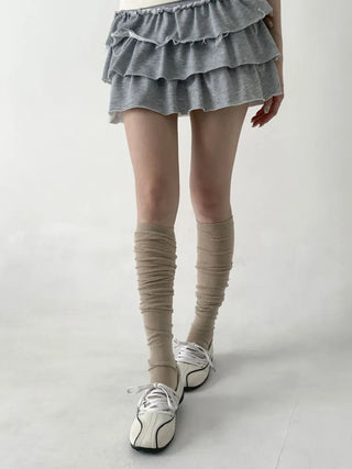 See-through Elastic Over-the-Knee Socks Pleated Warmer Long Socks