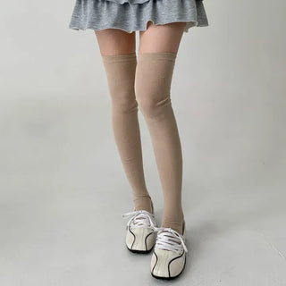 See-through Elastic Over-the-Knee Socks Pleated Warmer Long Socks