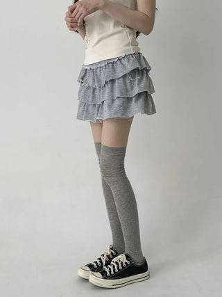 See-through Elastic Over-the-Knee Socks Pleated Warmer Long Socks