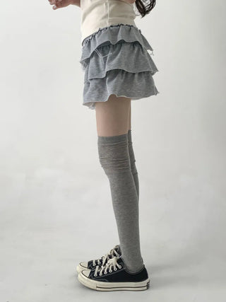 See-through Elastic Over-the-Knee Socks Pleated Warmer Long Socks