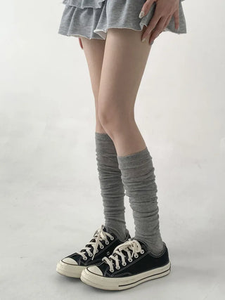 See-through Elastic Over-the-Knee Socks Pleated Warmer Long Socks