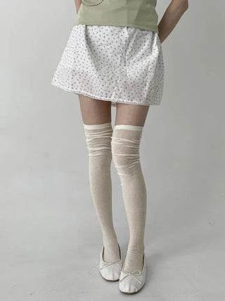 See-through Elastic Over-the-Knee Socks Pleated Warmer Long Socks