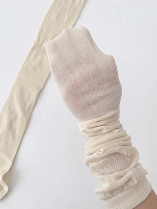 See-through Elastic Over-the-Knee Socks Pleated Warmer Long Socks