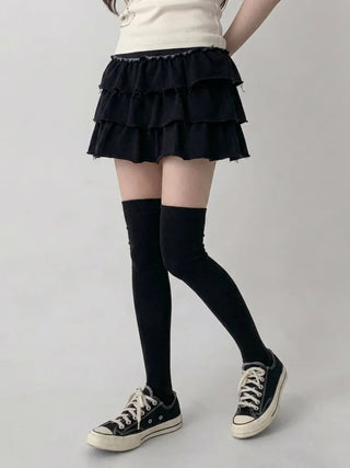 See-through Elastic Over-the-Knee Socks Pleated Warmer Long Socks