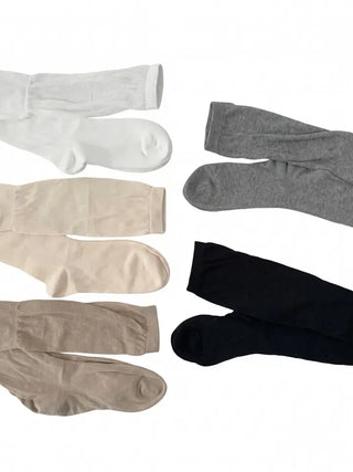 See-through Elastic Over-the-Knee Socks Pleated Warmer Long Socks