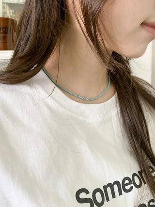 Seed Pop Point Mini Color Bead Choker Necklace