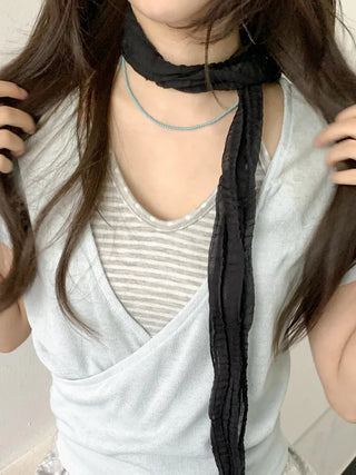 Seed Pop Point Mini Color Bead Choker Necklace