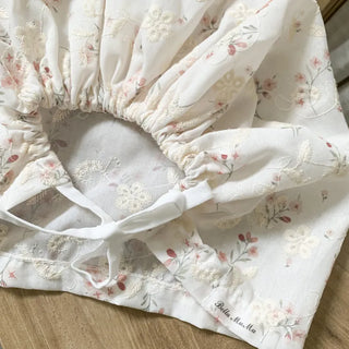 Jimmy Flower Embroidered Ribbon Bandana Beanie Strap Hat