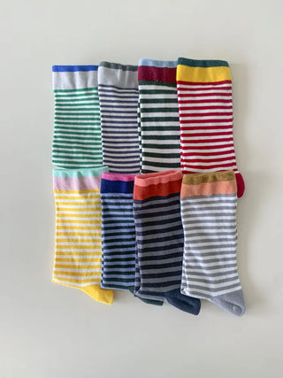 Atomy Stripe Pattern Color Block Socks