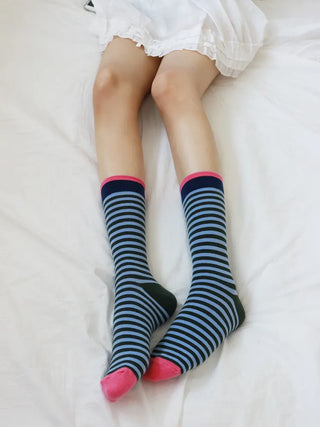 Atomy Stripe Pattern Color Block Socks