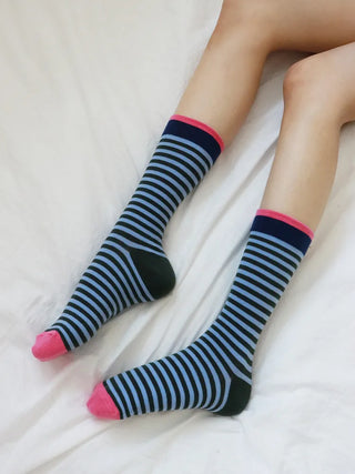 Atomy Stripe Pattern Color Block Socks