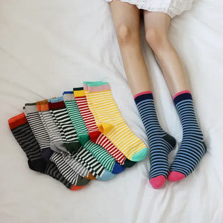 Atomy Stripe Pattern Color Block Socks