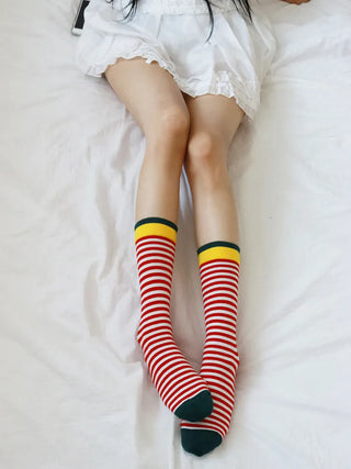 Atomy Stripe Pattern Color Block Socks