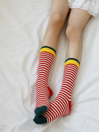 Atomy Stripe Pattern Color Block Socks