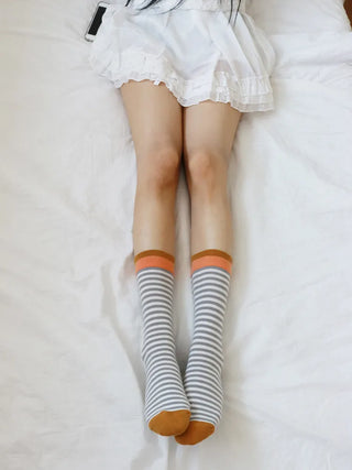 Atomy Stripe Pattern Color Block Socks