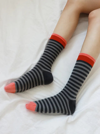 Atomy Stripe Pattern Color Block Socks