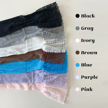 Lace Color-Point Mesh Summer Knee Socks
