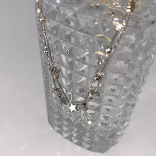 Volvol Stars Y2K Double-Strand Layered Bead Star Box Chain Bracelet