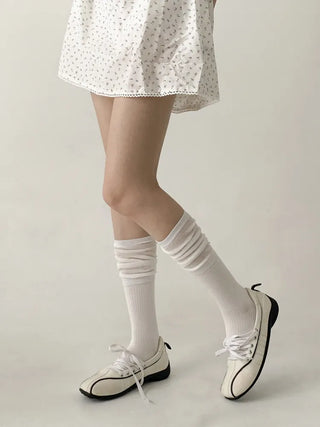 Pyo Layered See-through Loose Long Knee Socks