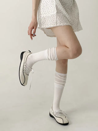 Pyo Layered See-through Loose Long Knee Socks