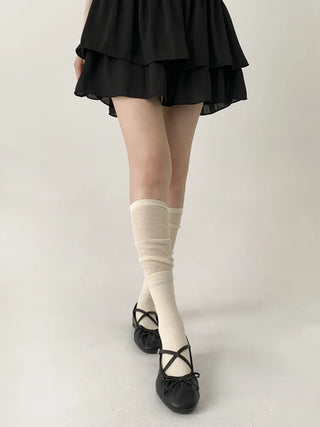 Pyo Layered See-through Loose Long Knee Socks