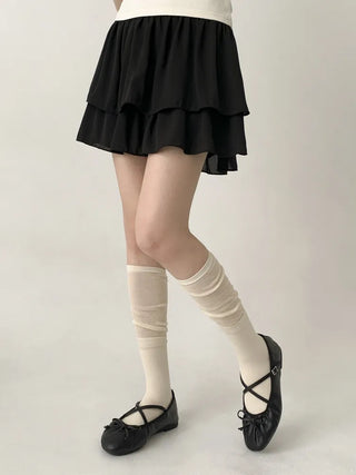 Pyo Layered See-through Loose Long Knee Socks