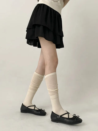 Pyo Layered See-through Loose Long Knee Socks