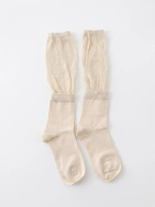 Pyo Layered See-through Loose Long Knee Socks