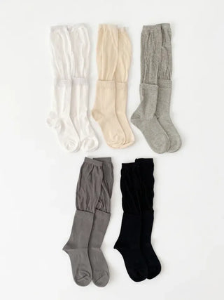 Pyo Layered See-through Loose Long Knee Socks