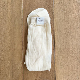 Basic See-through Cotton Shirred Knee Warmer Long Socks