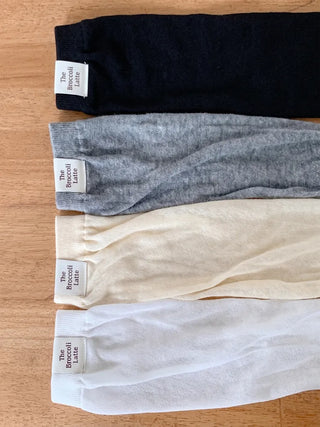 Basic See-through Cotton Shirred Knee Warmer Long Socks