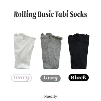 Rolling Basic Cotton Knee Socks Tabi Flip-flop Toe Socks