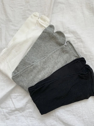 Rolling Basic Cotton Knee Socks Tabi Flip-flop Toe Socks