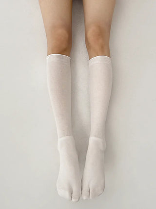 Rolling Basic Cotton Knee Socks Tabi Flip-flop Toe Socks