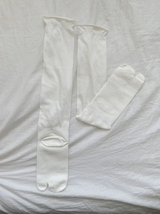 Rolling Basic Cotton Knee Socks Tabi Flip-flop Toe Socks