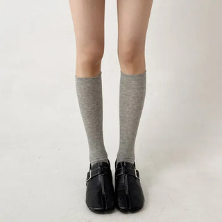 Rolling Basic Cotton Knee Socks Tabi Flip-flop Toe Socks