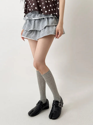 Rolling Basic Cotton Knee Socks Tabi Flip-flop Toe Socks