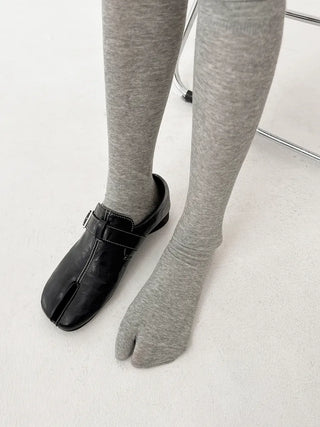 Rolling Basic Cotton Knee Socks Tabi Flip-flop Toe Socks