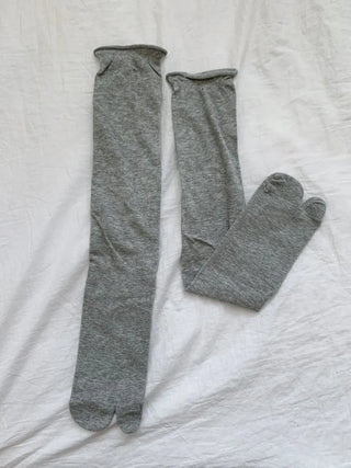 Rolling Basic Cotton Knee Socks Tabi Flip-flop Toe Socks
