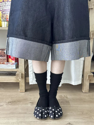 Rolling Basic Cotton Knee Socks Tabi Flip-flop Toe Socks