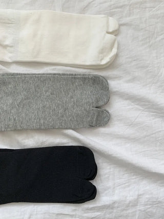 Rolling Basic Cotton Knee Socks Tabi Flip-flop Toe Socks