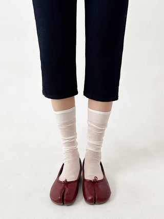 See-through Tabi Colored Toes Long Knee Socks Flip-flops Summer Socks