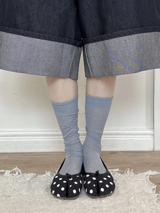 See-through Tabi Colored Toes Long Knee Socks Flip-flops Summer Socks