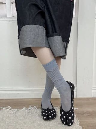 See-through Tabi Colored Toes Long Knee Socks Flip-flops Summer Socks