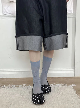 See-through Tabi Colored Toes Long Knee Socks Flip-flops Summer Socks